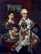 Portrait of count G.G. Kushelev with children